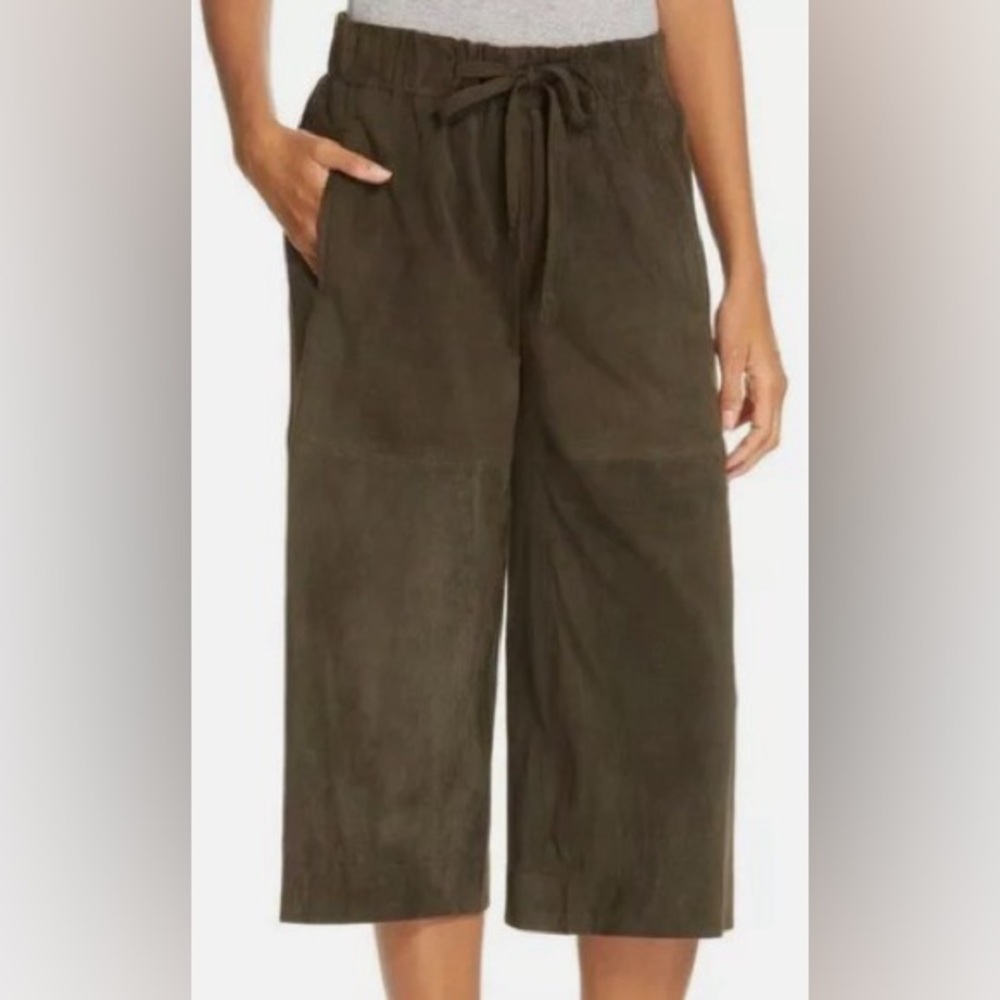 Vince Nubuck Lamb Leather Suede Culottes